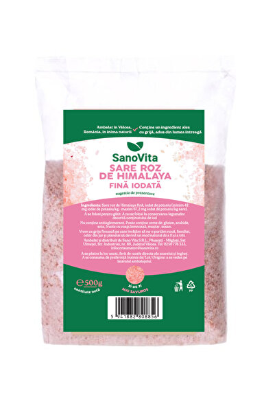 Sano Vita Sare roz de Himalaya iodată fină 500g