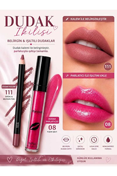 VitaMood Yaşam Lip Liner & Lip Gloss Duo Set – Defined Lips and a Shimmering ...