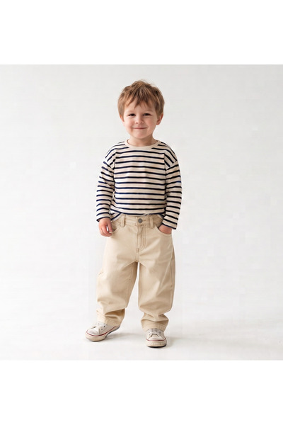 rois Children's Wide-Let Baggy Cream Pants