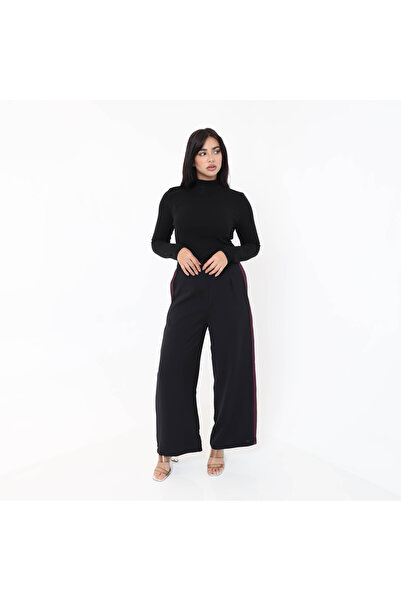 2TRENDY Women's Black High Waist Wide Leg Pants