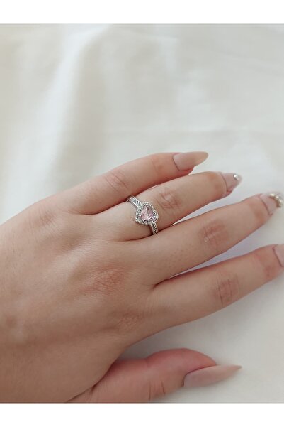 bijoux uniques خاتم هدية من الفولاذ قابل للتعديل مرصع بحجر الزركون على شكل قل...