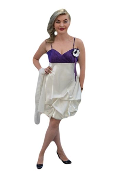 OEM Rochie rafinata, din saten de culoare alba, scurta