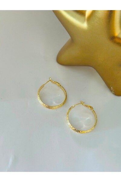 BYYEŞO Elegant Textured Hoop Earrings (Steel)