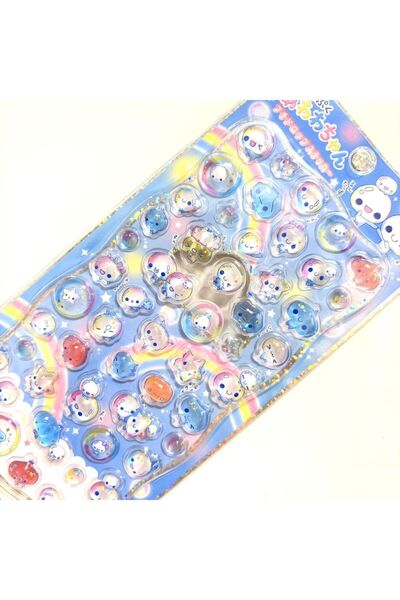 choice2 blue Cartoon Japanese 3D Crystal Relief Stickers Fashion Girls DIY Ph...
