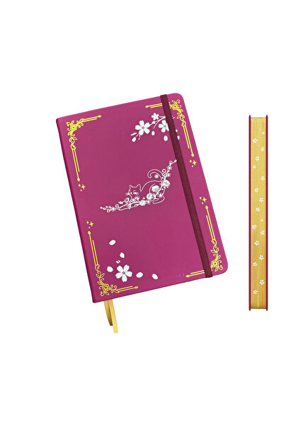 Choice Berry Red Cat & Cherry Blossom A5 Dot Grid Journal, 160gsm Thick Paper...