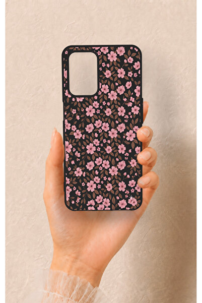 Vip Case Oppo A54 Uyumlu Mini Pembe Çiçek Desenli Silikon Kılıf
