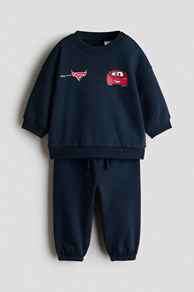 H&M 2 Parçalı Baskılı Sweatshirt Set