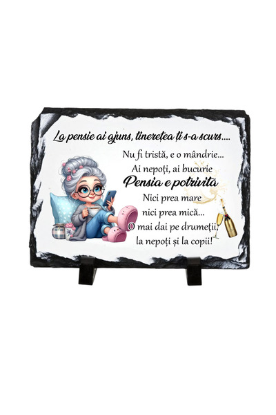 OEM Cadou Pensionare Femei - Placă Decorativă din Ardezie cu Mesaj Amuzant, 2...