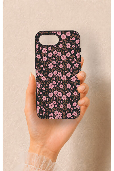 Vip Case iPhone 16E Uyumlu Mini Pembe Çiçek Desenli Silikon Kılıf