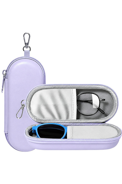CLICK Techsuit - Toc pentru ochelari (ETJ3) - PU, 16.5 x 6.5 x 4cm - Lavandă,...