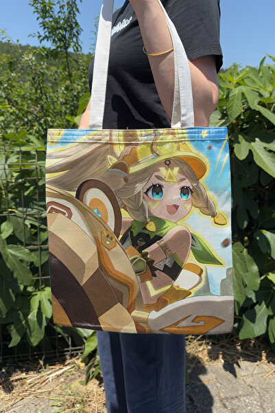 ZipZap Kachina Genshin Impact V3 Double Sided Canvas Print Tote Bag Anime Bag