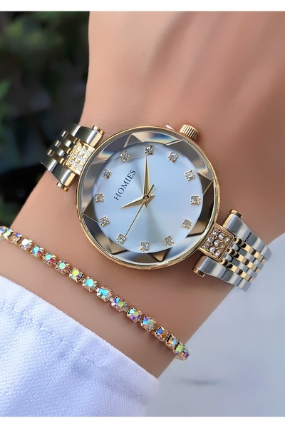 Homies Original-Women's Wristwatch - Gold Silver Color - Adjustable Steel Band - Bracelet Gift