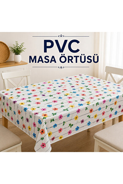 Melisa tekstil PVC Masa Örtüsü Su Geçirmez Silinebilir Çiçek Desenli 100x140 cm