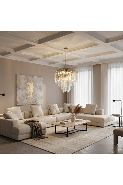 Alessandro DESIGN Candelabru Cristal TWEEZE Magno, Φ60cm, 12xE14, Auriu, Meta...