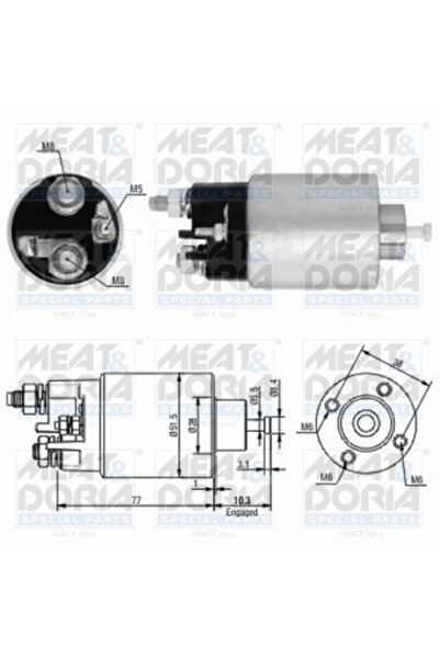 MEATDORIA Starter Electromotor 46058 Dacia Logan Nissan Almera 2/Kubistar/Mic...