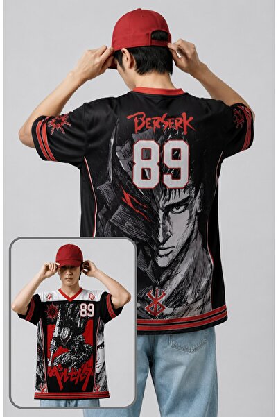 Fuddy Moda Unisex Berserk 89 Forma, Oversize Anime Temalı Jersey Tshirt