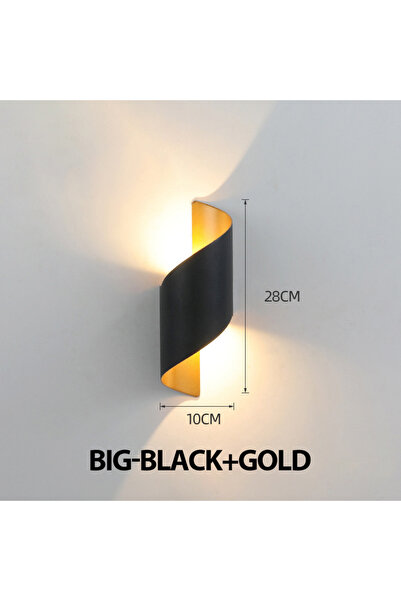Choice6 Warm White 3000K Black Gold Large Spiral Design LED Wall Lamp 10W Ind...