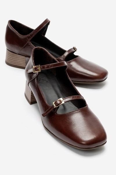 Zeynep Sıradağlı Ferfina Women's Genuine Leather Shoes Brown