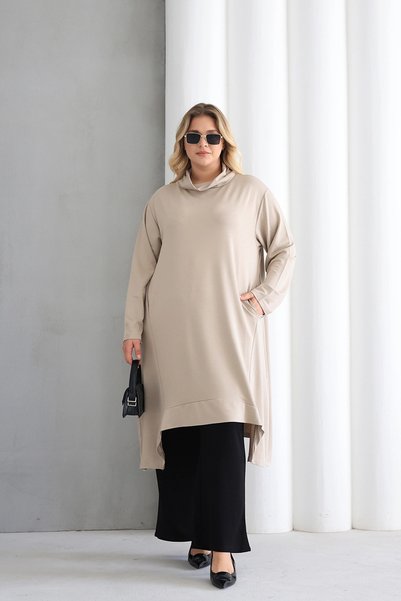EL İŞİ Oversize şal yaka Şık Tunik – Günlük ve Ofis Kombinleri İçin ZPLUS XXL