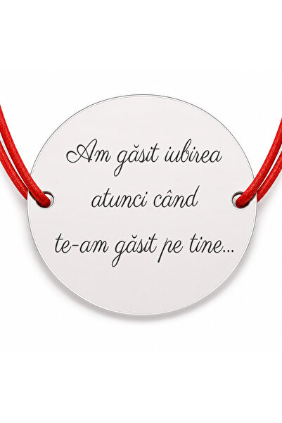 Simoshop Brățară argint 925 cu mesajul Am găsit iubirea, șnur reglabil — cadou