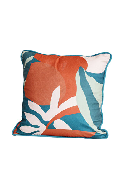 Sanskrutihomes By Styli Blue Printed Velvet Square Cushion Cover, Medium