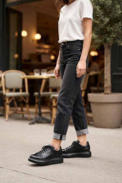 İncim Siyah Günlük Sneaker Unisex Spor Ayakkabı