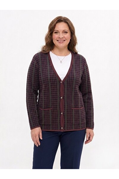 onno style women Snowflake Pattern Colorful Classic Knitted Jacket