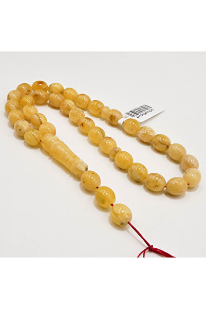 Generic Brand Kaliningrad Amber "Shuang" Rosary – 36 Beads 9×10.5mm Creamy Wh...