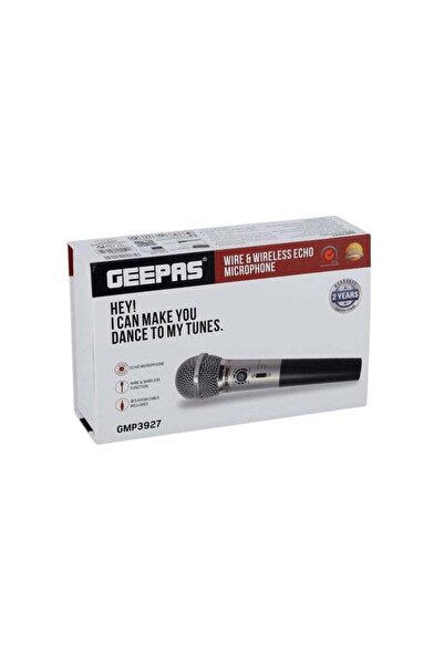 Geepas Wire & Wireless Echo Microphone, Compatible with Karaoke Machine, Spea...