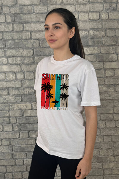 örses Summer Tropical Sunset Printed Premium T-Shirt |   Special Gift Includes