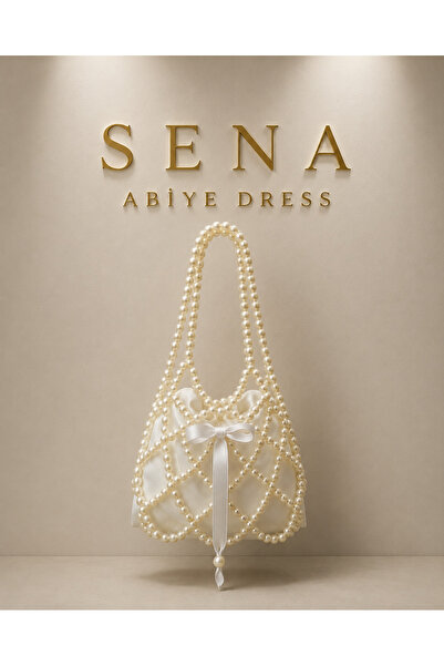 Sena Abiye Dress İNCİLİ SATEN KESELİ ABİYE ÇANTASI