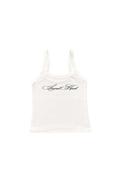 lethestudios Sacred Heart Baskılı Askılı Bluz