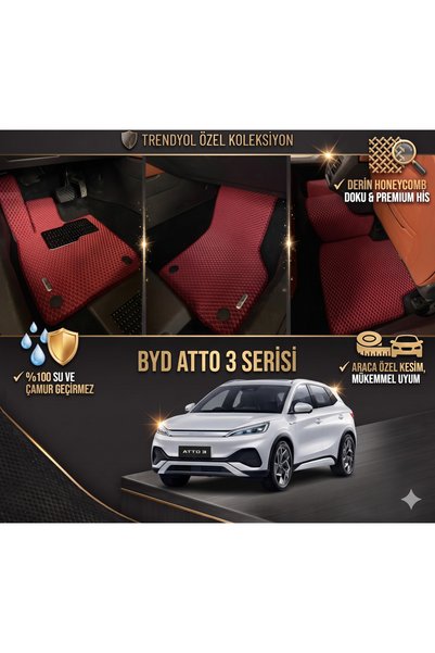 8D OTO PASPASI BYD ATTO 3 SERİSİ PREMİUM ARACA ÖZEL EVA PASPAS TAKIMI METAL T...