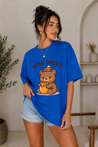 FECCY Premium Stayswwet Τυπωμένο Oversize Γυναικείο T-Shirt Βαμβακερό Oversiz...