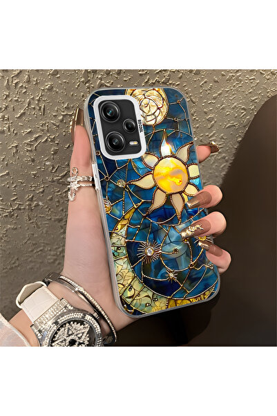 ARTISHELL Redmi Note 12 Pro 5G Uyumlu Güneş ve ay desenli lens korumalı telef...