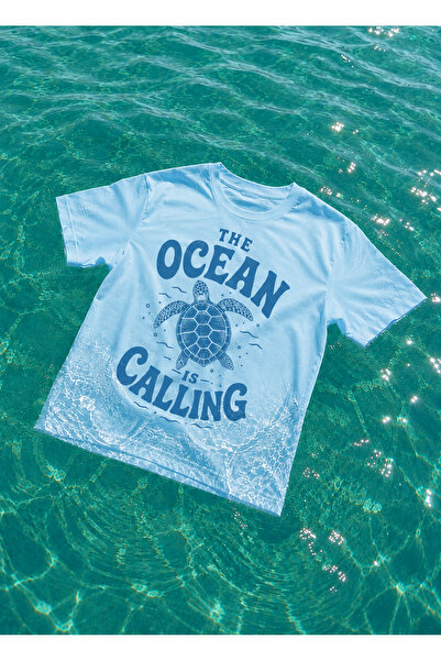 VODEXA Γυναικείο-Ανδρικό T-Shirt Oversize OCEAN με στάμπα, 100% βαμβακερό, άν...