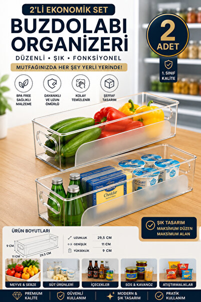Monrize Concept 2'li Buzdolabı Organizeri Şeffaf Düzenleyici Kutu | BPA Free ...