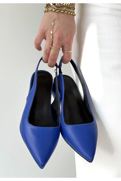 ALFA AKSESUAR 03 Morji Blue Skin Heeled Shoes