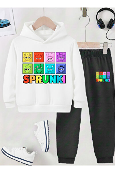 STİL-X طقم بدلة رياضية للأطفال مطبوع من SPRUNKI، قماش ناعم مزخرف، للجنسين