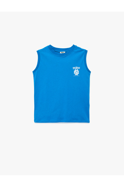 Koton Crew Neck Sleeveless Cotton Printed Undershirt