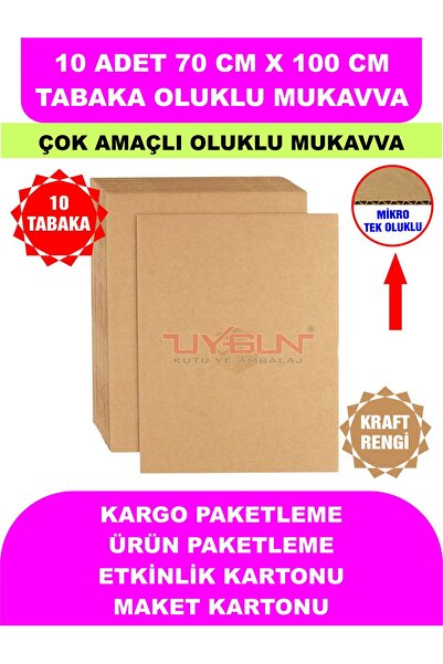 Uygun Kutu ve Ambalaj 10 Adet 70cm x 100cm Baskısız Tabaka Oluklu Mukavva, Ço...