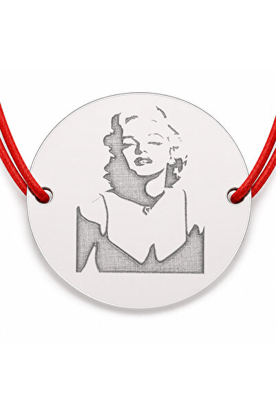Simoshop Brățară argint 925 cu divă retro, șnur reglabil