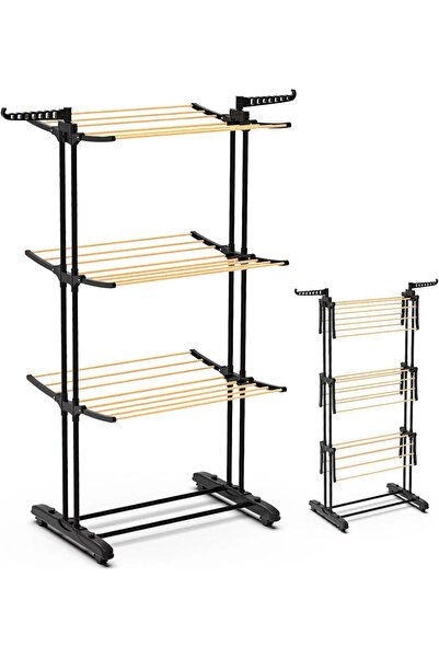 Cady One Clothes Drying Rack 3 Tier, Folding Vertical Laundry Drying Rack, St...