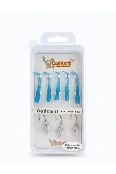 Coddant V8 Silikon Yem Seti - 7,5 cm 6 gr Hazır Jig Head Kombinasyonu LRF