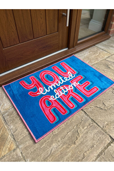 RUGRUMBA Non-Slip Sole Positive Energy Themed Washable Door Front-Bathroom Ma...