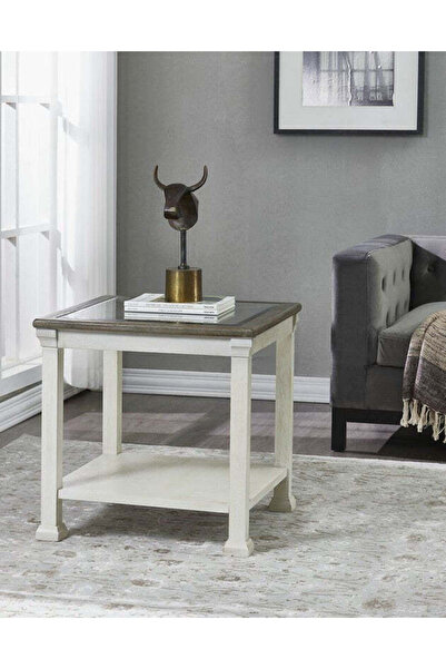 Crestview Collection طاولة جانبية مستديرة بيضاء اللون من سي آر في