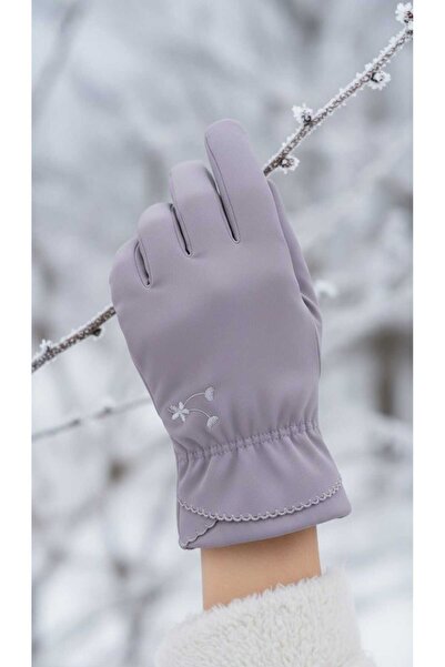 Aware Time Parachute Fabric Touchscreen Plush Inside Women Gloves