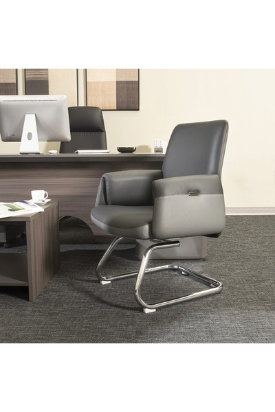 Midas Furniture كرسي الزوار من بريسلين باللون الأسود