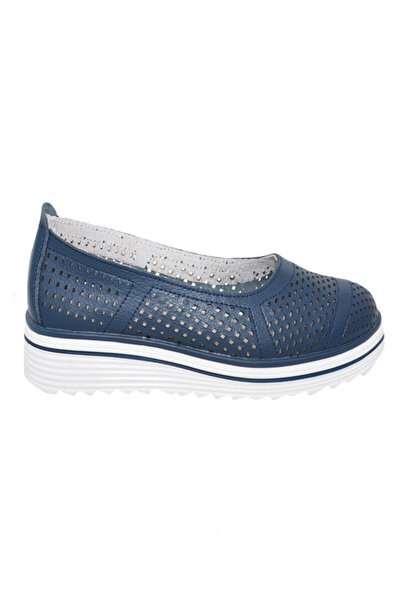 OEM Balerini casual bleumarin cu perforatii si talpa groasa