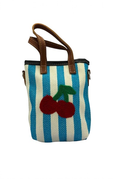 Bounty Striped Cherry Figured Shoulder Handbag